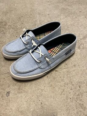 Sperry Light Blue Canvas 2-Eye Women’s Boat Shoes